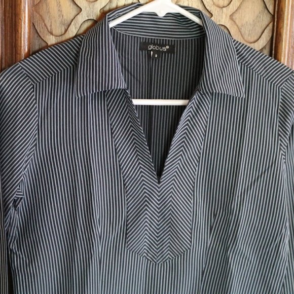 3/$15 Globus Striped Popover Collared Shirt - Size XS - Picture 3 of 15